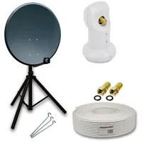 PremiumX Camping mobile Satelliten-Komplettanlage 45cm Satellitenschüssel SAT Single LNB