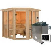 Karibu Sauna Airi Superior mit Eckeinstieg 68 mm Inkl.