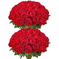 Vevor Künstliche Blumen Rosen, 60 Stück Kunstblumen, Rote Gefälschte