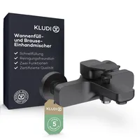 Kludi KLUDI-X3 Wannenfüll- und Brause-Einhandmischer, Mischbatterie in schwarz matt