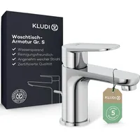 Kludi X1 75 Waschtischarmatur 322660575 mit Ablaufgarnitur, chrom