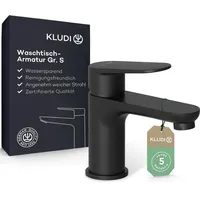 Kludi X1 Waschtischarmatur, 322903975 ohne Ablaufgarnitur, Schwarz Matt