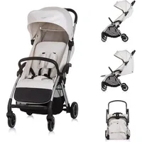 Chipolino Kinderwagen Illusion klappbar, verstellbare Fußstütze, Federung, Korb beige
