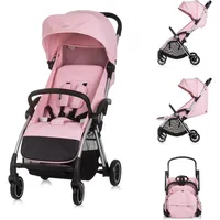 Chipolino Kinderwagen Illusion klappbar, verstellbare Fußstütze, Federung, Korb rosa