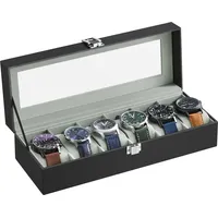 Songmics Rechteckige Uhrenbox für 6 Uhren