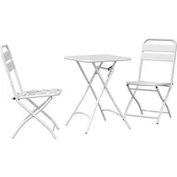 VidaXL Bistrogarnitur 3 pcs Weiß Stahl vidaXL
