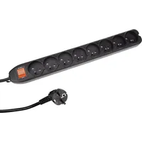 Perel Steckdosenleiste 1,5 m Schwarz 8 St.