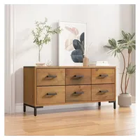 VidaXL Kommode Braun 110x30x45 cm Massivholz Kiefer