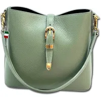 Drachenleder Leder Schultertasche Florence Tasche salbeigrün ca. 23cm |