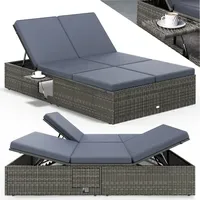 CASARIA Sonnenliege 200 x 115 x 33 cm Grau/Anthrazit
