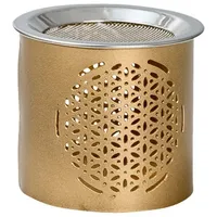 Nklaus Räucherstövchen Eisen Blüme des Lebens - Muster Gold