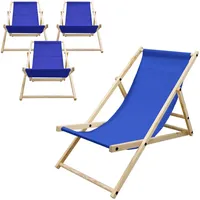 ECD Germany ECD-Germany Strandliege, Dunkelblau, Holz, 52x83x117 cm, Gartenmöbel,