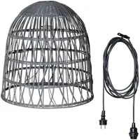 MARELIDA Lampenschirm BELL Rattanstil outdoor mit E27 Fassung H: