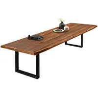Sam Esstisch Baumkante massiv Akazie nussbaumfarben 320 x 120