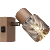 GLOBO Wandstrahler Wandlampe Schlafzimmerlampe Leselampe kaffeefarben beweglich H 12cm