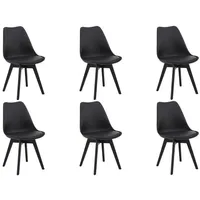CASANOVA casa NOVA Stühle 6er Set LUKAS, Schwarz -
