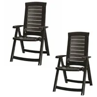 JARDIN Klappsessel-Set Aruba Graphitfarben 2er-Set
