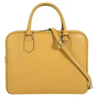 Cluty Aktentasche echt Leder, Made in Italy gelb