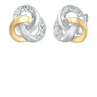 Elli Ohrringe Knoten Bi-Color Kristalle 925er Silber OneSize Damen