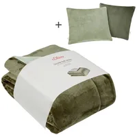 S.Oliver Wohndecke »Doublesoft, Kuscheldecke, Deal, Kissen geschenkt", Kuscheldecke, mit