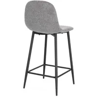 BIZZOTTO Barhocker Odelia 2er-Set aus Stoff, modern gepolstert, Dunkelgrau,