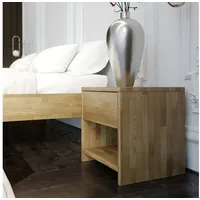 Krok Wood Nachttisch Julia aus Massivholz 40x40x40 cm, Eiche)