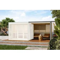 Karibu Anbaudach inkl. Lamellenwänden für Gartensaunen Ares 1+2+3 Holz-Ausführung: