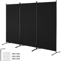 Vevor Raumteiler Paravent Trennwand 260cm 3 Paneele Büro Schwarz