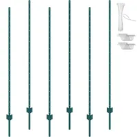 Vevor 6er-Set Zaunpfosten 182,88cm Weidezaunpfahl Zaunpfahl Metallzaunpfosten