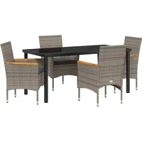 VidaXL Garten Essgruppe 5-tlg. Grau