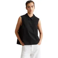 Marc O'Polo Blusentop Knopfleiste und Faltendetails am Rücken, ärmellos,