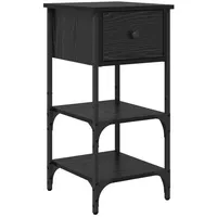 VidaXL Nachttisch Schwarz Eiche 34x36x70 cm Engineered Wood