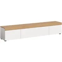VCM Ruda Lowboard 180x34x33 cm Weiß Kunststoff/Spanplatte/Melamin/Holzwerkstoff