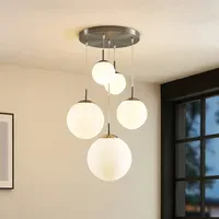LINDBY Heleska 5-flg. 50 cm rund grau/weiß