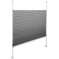 Woltu Plissee ohne Bohren Klemmfix Faltrollo Jalousie Grau 45x130cm