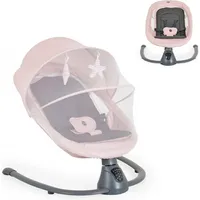 Cangaroo Babywippe elektrisch Zara Schaukelfunktion, Musik, Timer, Moskitonetz rosa