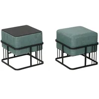 [en.casa] Hocker, Multifunktionaler stapelbarer Sitzhocker Tas 2er Set quadratisch