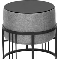 [en.casa] Hocker, Multifunktionaler stapelbarer Sitzhocker Tas 2er Set rund