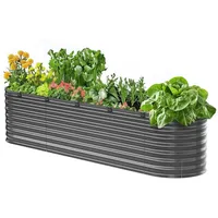 Vevor Hochbeet Pflanzbeet, Metall, Gemüsebeet Pflanzkasten 240x60x56cm, dunkelgrau
