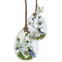 Loberon Glas-Ei 2er Set Noam, mundgeblasen, individuell zu dekorieren,