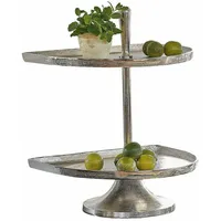 Loberon Etagere Quiralen, Zweistöckig, Halbrundes Design, Markante Struktur, Dekoration,