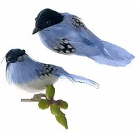 Loberon Deko-Vogel 2er Set Penelopé, feine Handarbeit, natürliche Optik,