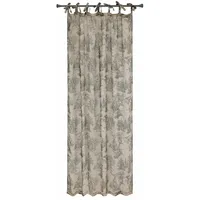Loberon Gardine Dedwen, Klassische Toile-de-Jouy Motive, Grau/Leinen, Luftig &