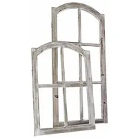 Loberon Deko-Fenster 2er Set Parakou, Zwei Größen, nostalgischer Sprossenfenster-Look,