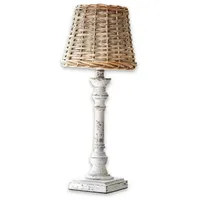 Loberon Tischlampe Noelie, Handarbeit, bezaubernder Schilfschirm, antikveredelt, Tischleuchte, Wohn-Accessoire,