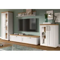 Inn.furn Wohnwand "Mirano" in weiß Lärche und Eiche Artisan,