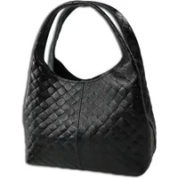 Toscanto Damen Schultertasche Leder Tasche schwarz ca. 23cm |