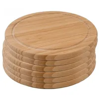 Buri 6er-Set Bambus Schneidebrett Frühstücksbrett Bambusbrett Stullenbrett neu