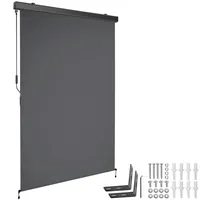 Tectake tectake® Senkrechtmarkise, verschiedene Größen, pulverbeschichtetes Aluminiumgehäuse, inkl. Wandhaltern