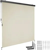 Tectake Senkrechtmarkise, verschiedene Größen, pulverbeschichtetes Aluminiumgehäuse, inkl. Wandhaltern